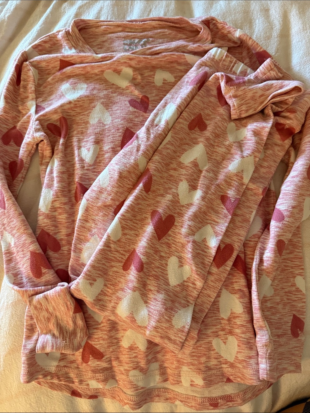 Sleep On It Pink & White Heart-Print Kids Pajama Set